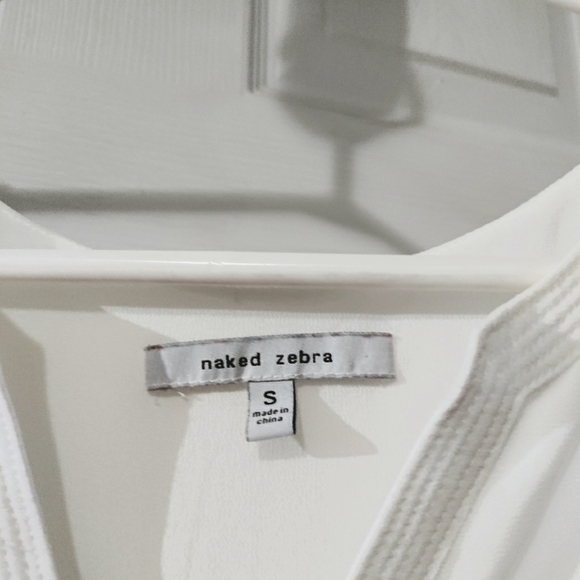 White draped v-neck tank, sz S - Picture 4 of 6